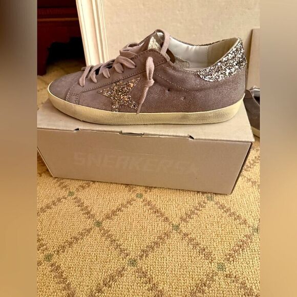 Golden Goose GGDB Private Ed Super Star suede pink leather w glitter sta… - Picture 4 of 16